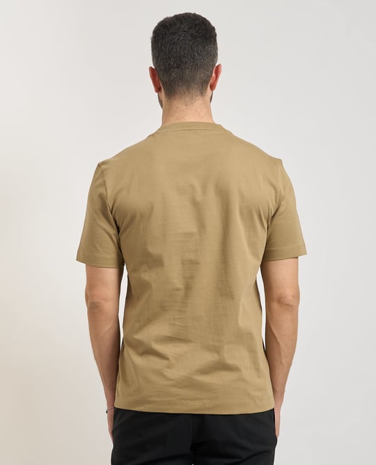 BOSS  BOSS Erkek regular fit Kısa Kollu Düz Bisiklet Yaka Açık Kahve T-Shirt 50468347-252