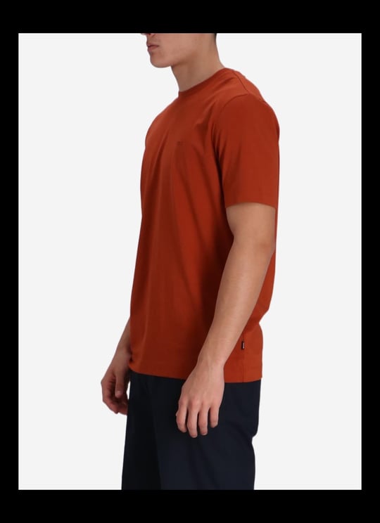 BOSS BOSS Erkek regular fit Kısa Kollu Düz Bisiklet Yaka Koyu Kırmızı T-Shirt 50468347-806