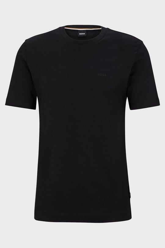 BOSS BOSS Erkek regular fit Kısa Kollu Düz Bisiklet Yaka Siyah T-Shirt 50468347-001