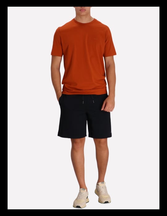 BOSS  BOSS Erkek regular fit Kısa Kollu Düz Bisiklet Yaka Turuncu T-Shirt 50468347-809