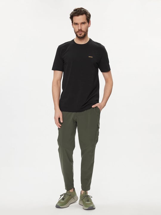 BOSS BOSS Erkek regular fit Kısa Kollu Düz Bisiklet Yaka Siyah T-Shirt 50506373-002