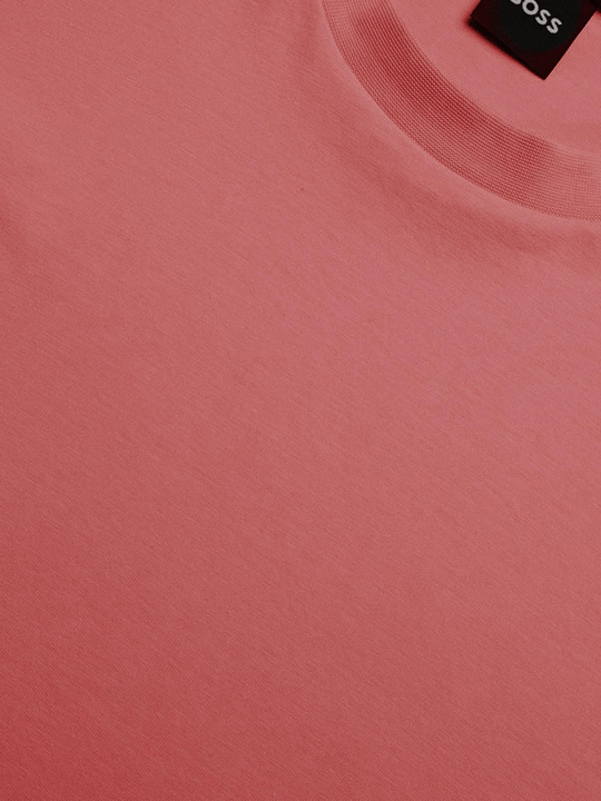 BOSS  BOSS Erkek regular fit Kısa Kollu Düz Bisiklet Yaka Pembe T-Shirt 50501097-615
