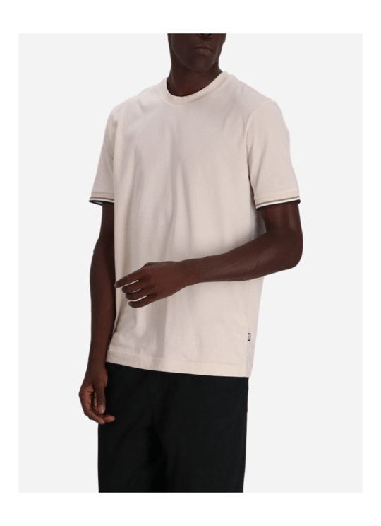 BOSS  BOSS Erkek regular fit Kısa Kollu Düz Bisiklet Yaka Bej T-Shirt 50501097-131