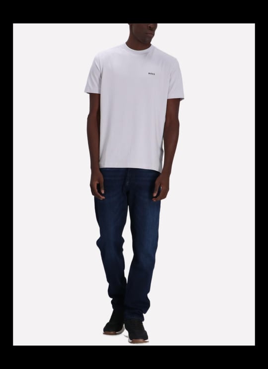 BOSS BOSS Erkek regular fit Kısa Kollu Düz Bisiklet Yaka Beyaz T-Shirt 50506373-054