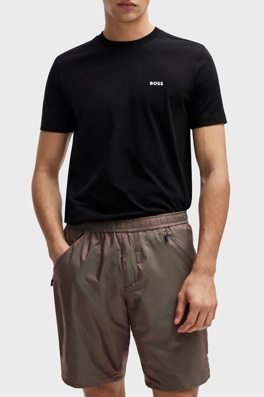 BOSS BOSS Erkek regular fit Kısa Kollu Düz Bisiklet Yaka Siyah T-Shirt 50506373-001