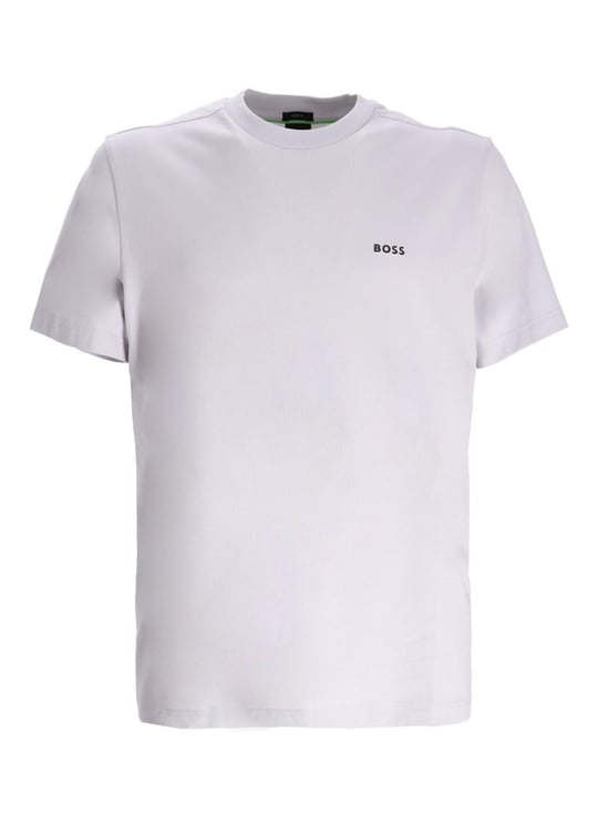 BOSS BOSS Erkek regular fit Kısa Kollu Düz Bisiklet Yaka Beyaz T-Shirt 50506373-054