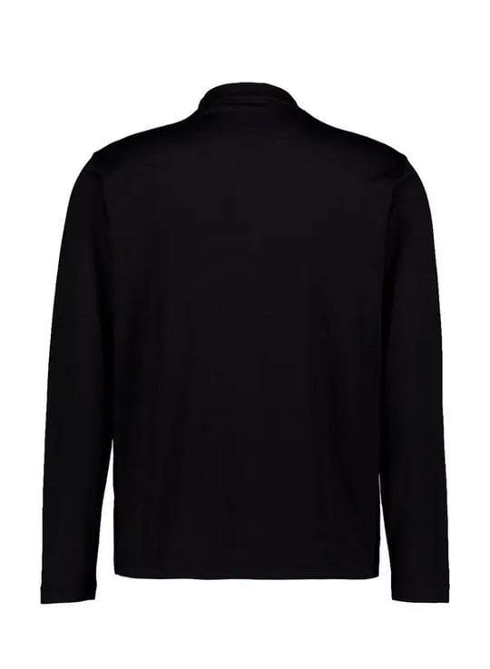 BOSS  BOSS Erkek Regular Fit Merserize Pamuk Karışımlı Parlak Logolu Yuvarlak Yakalı Uzun Kollu Siyah T-Shirt 50569474-001