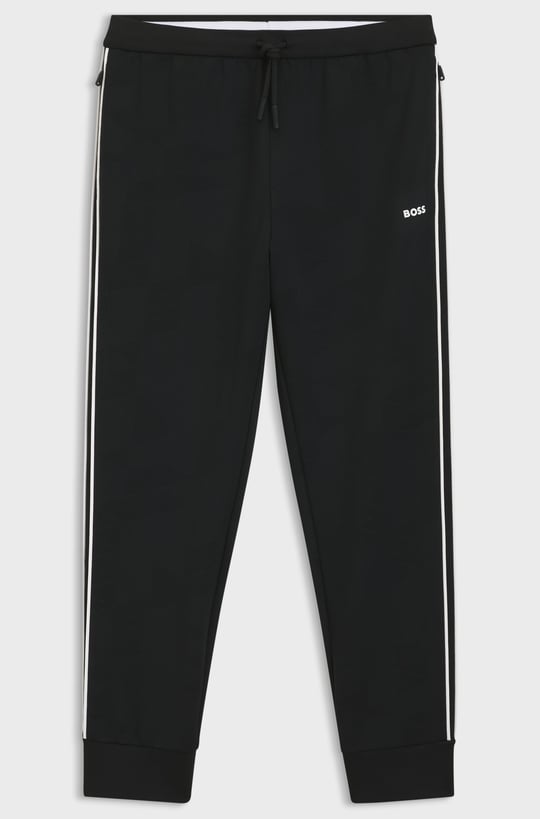 BOSS  BOSS Erkek Regular Fit Normal Bel Daralan Paça Pamuklu Siyah Eşofman Altı 50566815-001
