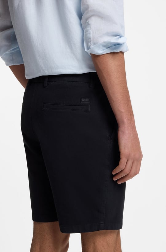 BOSS  BOSS Erkek Regular Fit Normal Bel Pamuklu Lacivert Şort 50555859-404