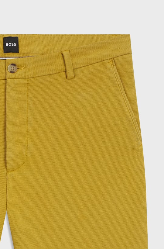 BOSS  BOSS Erkek Regular Fit Normal Bel Pamuklu Sarı Şort 50555859-714