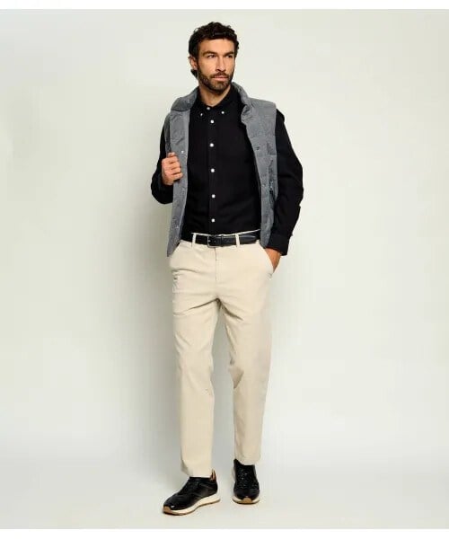 BOSS  BOSS Erkek Regular Fit Pamuklu Oxford Düğmeli Yaka Parça Boyalı Monogram İşlemeli Siyah Gömlek 50567015-001