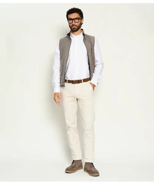 BOSS  BOSS Erkek Regular Fit Pamuklu Oxford Düğmeli Yaka Parça Boyalı Monogram İşlemeli Beyaz Gömlek 50567015-100