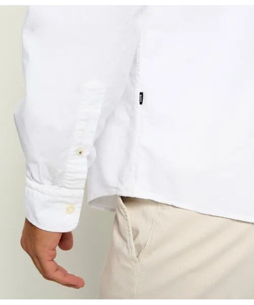 BOSS  BOSS Erkek Regular Fit Pamuklu Oxford Düğmeli Yaka Parça Boyalı Monogram İşlemeli Beyaz Gömlek 50567015-100