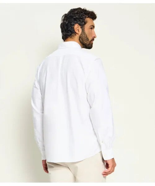 BOSS  BOSS Erkek Regular Fit Pamuklu Oxford Düğmeli Yaka Parça Boyalı Monogram İşlemeli Beyaz Gömlek 50567015-100