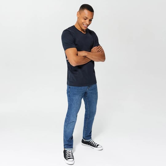 BOSS BOSS Erkek Regular Fit Pamuklu V Yaka Kısa Kollu Lacivert T-Shirt 50468348-404