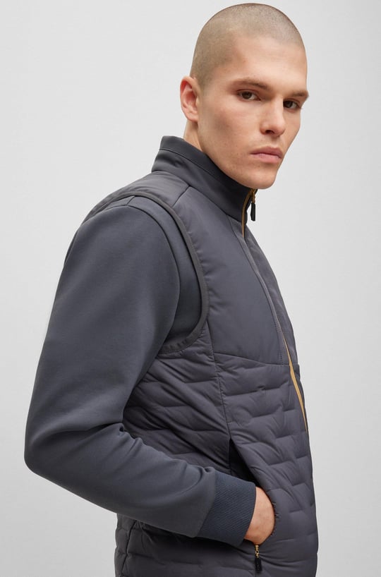 BOSS BOSS Erkek regular fit Uzun Kollu düz Gri Mont 50491912-027
