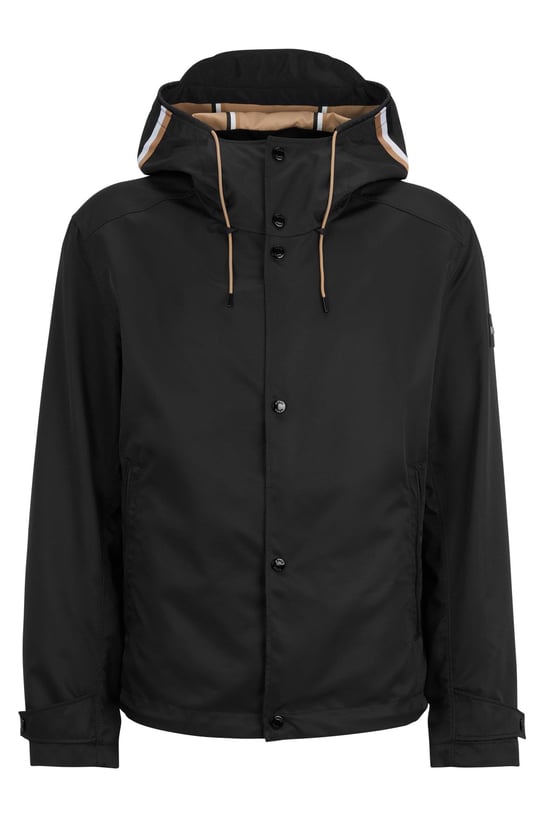 BOSS BOSS Erkek Regular Fit Uzun Kollu Düz Kapuşonlu Yaka Siyah Mont 50483919-001