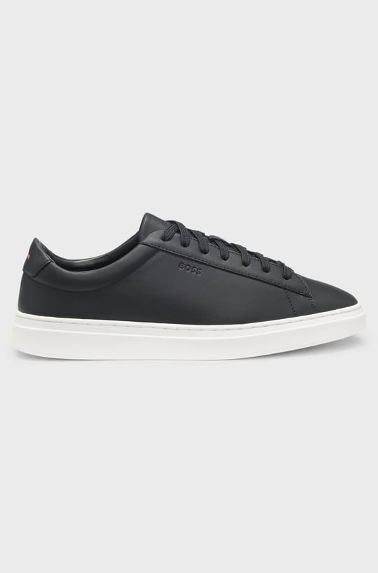 BOSS  BOSS Erkek Şerit Dikiş Detaylı Hakiki Deri Siyah Sneaker 50552853-002