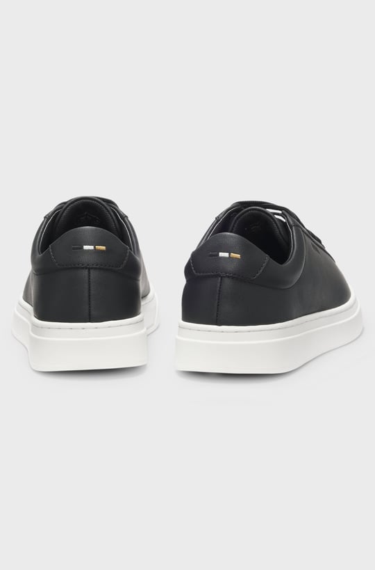BOSS  BOSS Erkek Şerit Dikiş Detaylı Hakiki Deri Siyah Sneaker 50552853-002