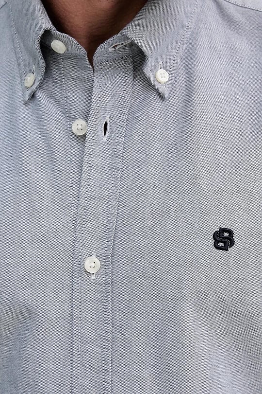 BOSS BOSS Erkek Slim Fit %100 Pamuklu Logo İşlemeli Uzun Kollu Lacivert Gömlek 50544951-404