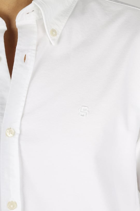 BOSS BOSS Erkek Slim Fit %100 Pamuklu Logo İşlemeli Uzun Kollu Beyaz Gömlek 50544951-100