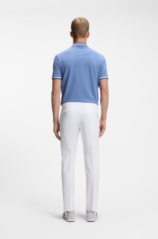 BOSS  BOSS Erkek Slim Fit Çabuk Kuruyan Su Tutmayan Dar Paça Beyaz Pantolon 50534303-100