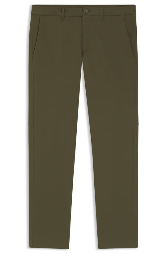 BOSS  BOSS Erkek Slim Fit Çabuk Kuruyan Su Tutmayan Dar Paça Haki Pantolon 50534303-347