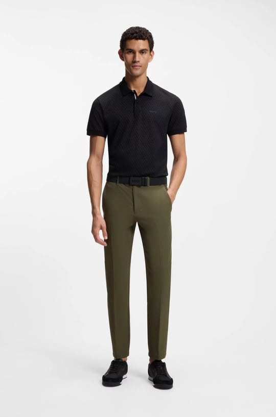 BOSS  BOSS Erkek Slim Fit Çabuk Kuruyan Su Tutmayan Dar Paça Haki Pantolon 50534303-347