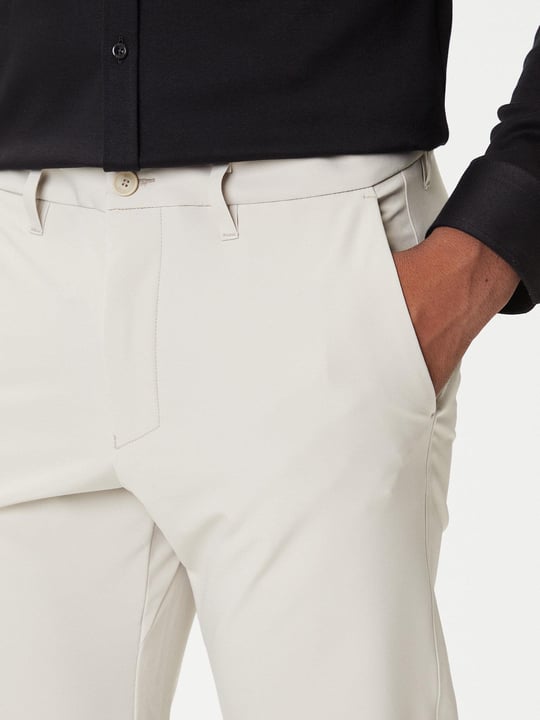 BOSS BOSS Erkek Slim Fit Çabuk Kuruyan Su Tutmayan Dar Paça Ekru Pantolon 50534303-271