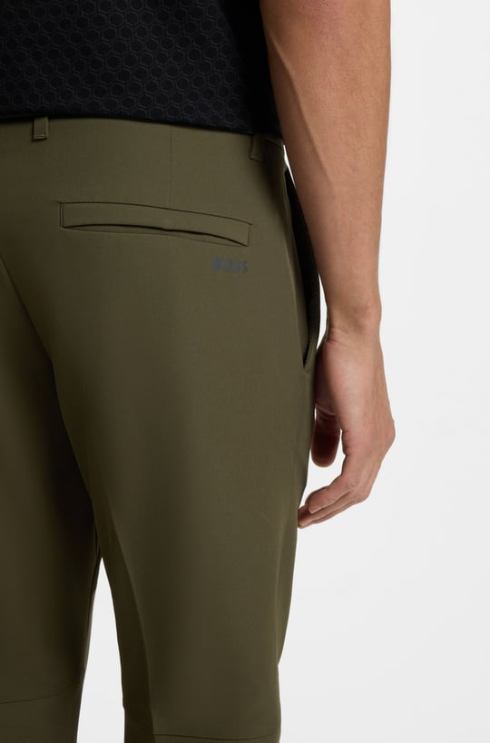 BOSS  BOSS Erkek Slim Fit Çabuk Kuruyan Su Tutmayan Dar Paça Haki Pantolon 50534303-347
