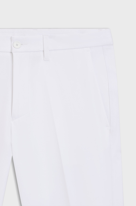 BOSS  BOSS Erkek Slim Fit Çabuk Kuruyan Su Tutmayan Dar Paça Beyaz Pantolon 50534303-100