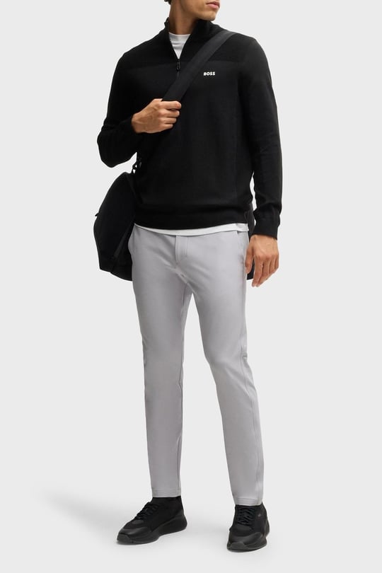 BOSS BOSS Erkek Slim Fit Çabuk Kuruyan Su Tutmayan Dar Paça Gri Pantolon 50534303-054