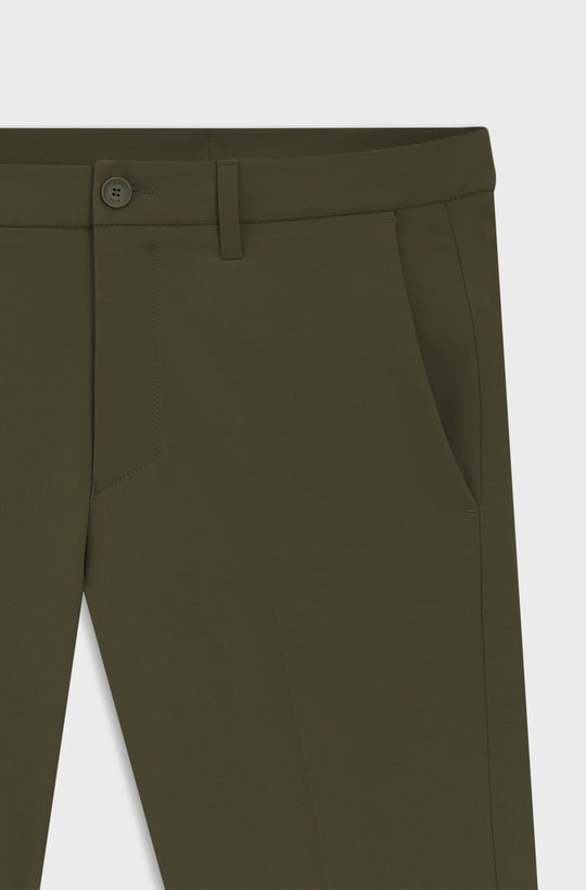 BOSS  BOSS Erkek Slim Fit Çabuk Kuruyan Su Tutmayan Dar Paça Haki Pantolon 50534303-347