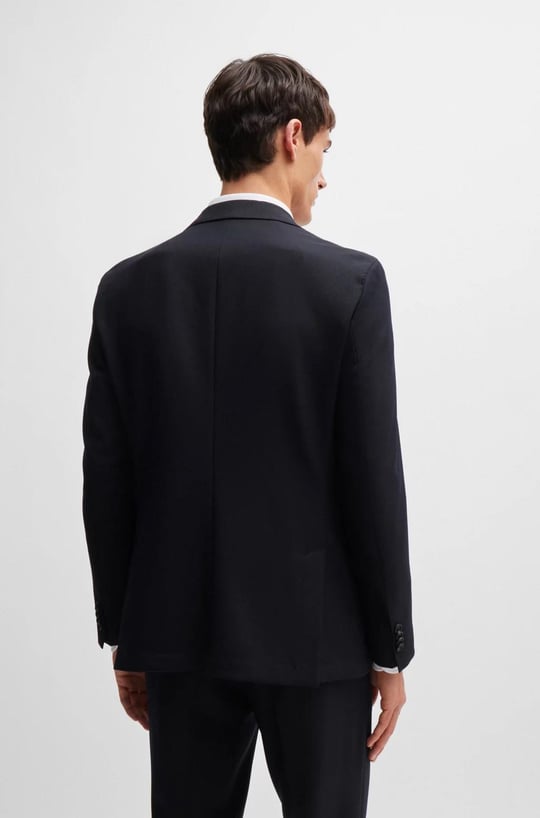 BOSS BOSS Erkek Slim Fit Düğme Kapamalı Kruvaze Yaka Şık Siyah Takım Elbise 50521666-001