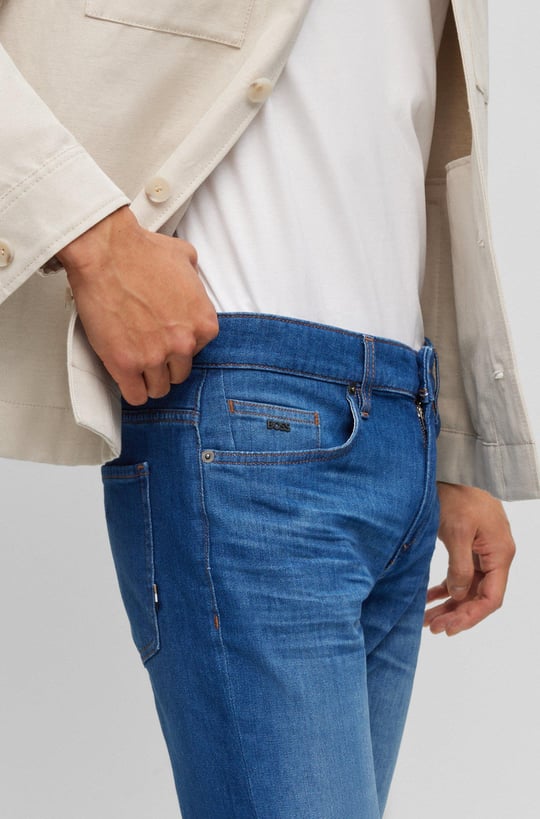 BOSS BOSS Erkek Slim Fit Düz Dar Kesim Mavi1 Jeans 50488478-434