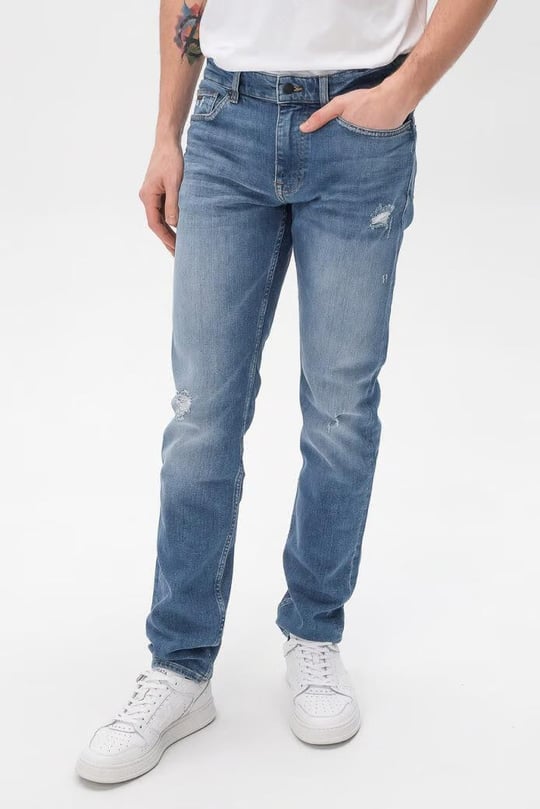 BOSS BOSS Erkek Slim Fit Düz Dar Kesim Mavi Jeans 50490015-440