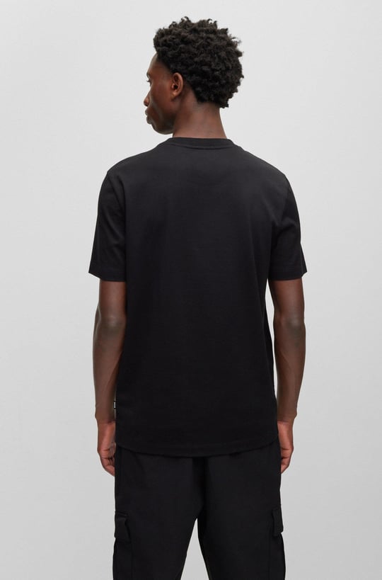 BOSS BOSS Erkek slim fit Kısa Kollu Logolu Bisiklet Yaka Siyah T-Shirt 50486210-001