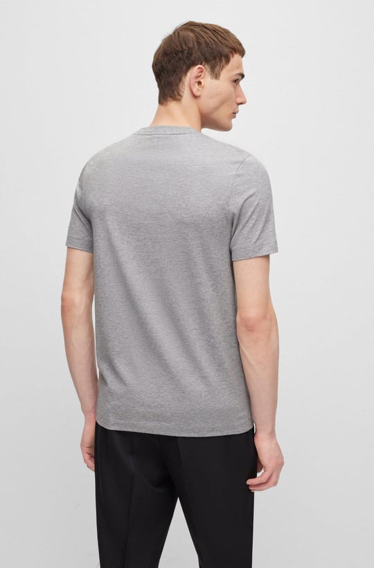 BOSS BOSS Erkek slim fit Kısa Kollu Logolu Bisiklet Yaka Gri1 T-Shirt 50486210-041