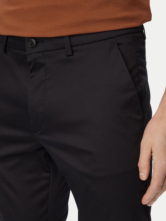 BOSS  BOSS Erkek Slim Fit Normal Bel Daralan Paça Cep Detay Siyah Pantolon 50553841-001