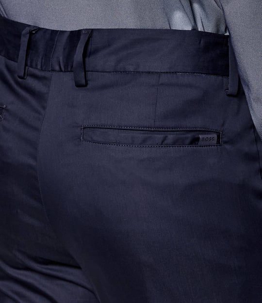 BOSS  BOSS Erkek Slim Fit Normal Bel Daralan Paça Cep Detay Lacivert Pantolon 50553841-404