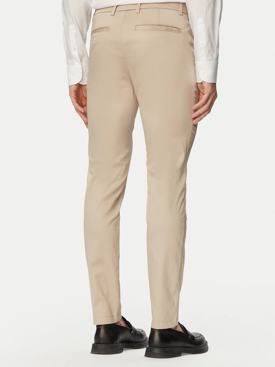 BOSS  BOSS Erkek Slim Fit Normal Bel Daralan Paça Cep Detay Bej Pantolon 50553841-286