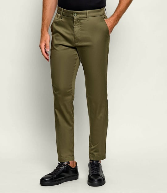 BOSS  BOSS Erkek Slim Fit Normal Bel Daralan Paça Cep Detay Haki Pantolon 50553841-347