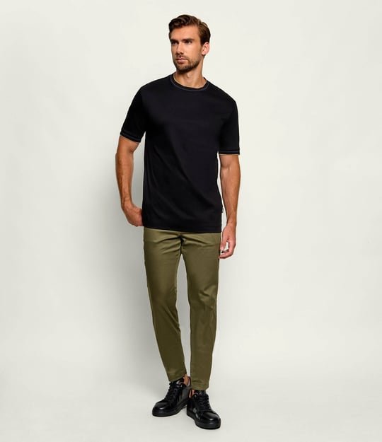 BOSS  BOSS Erkek Slim Fit Normal Bel Daralan Paça Cep Detay Haki Pantolon 50553841-347