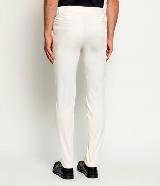BOSS  BOSS Erkek Slim Fit Normal Bel Daralan Paça Cep Detay Beyaz Pantolon 50553841-118