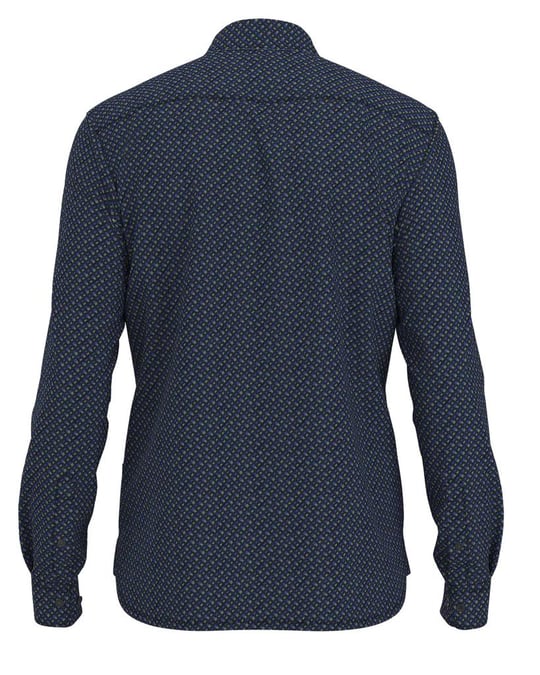 BOSS BOSS Erkek slim fit Uzun Kollu düz Gömlek yaka Mavi Gömlek 50488041-404
