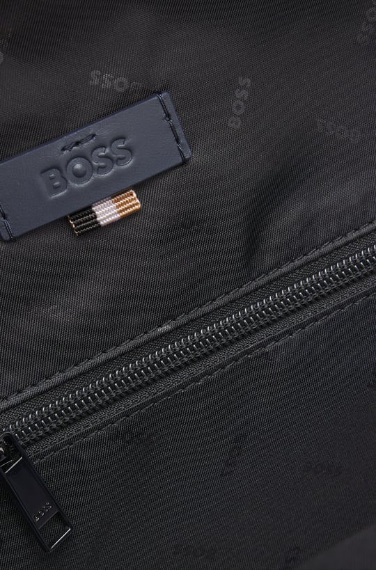 BOSS  BOSS Erkek Su Geçirmez Kaplamalı Çoklu Bölmeli Fonksiyonel Lacivert Omuz Çantası 50567495-404