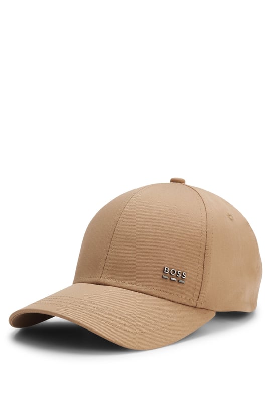 BOSS  BOSS Erkek UV Korumalı Pamuklu Kumaş Metalik Logo Detaylı Ayarlanabilir Tokalı Kahverengi Şapka 50555479-260
