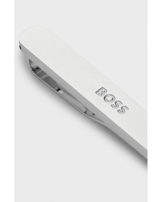 BOSS  BOSS Erkek Üzerine Logo İşlenmiş Parlak Pirinç Gümüş Yaka İğnesi 50552393-040