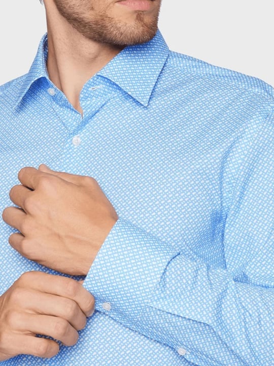 BOSS BOSS Erkek Uzun Kollu Slim Fit Düğmeli Gömlek Mavi Gömlek 50478620-450