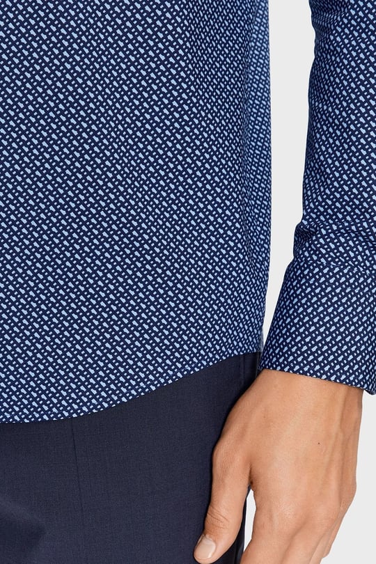 BOSS  BOSS Erkek Uzun Kollu Slim Fit Düğmeli Gömlek Lacivert Gömlek 50478620-410